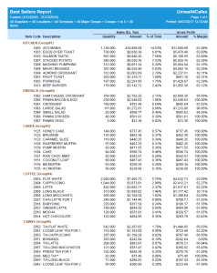 Click to view the Uniwell Lynx Best Sellers by Group Report Uniwell Lynx reporting - management information from your POS